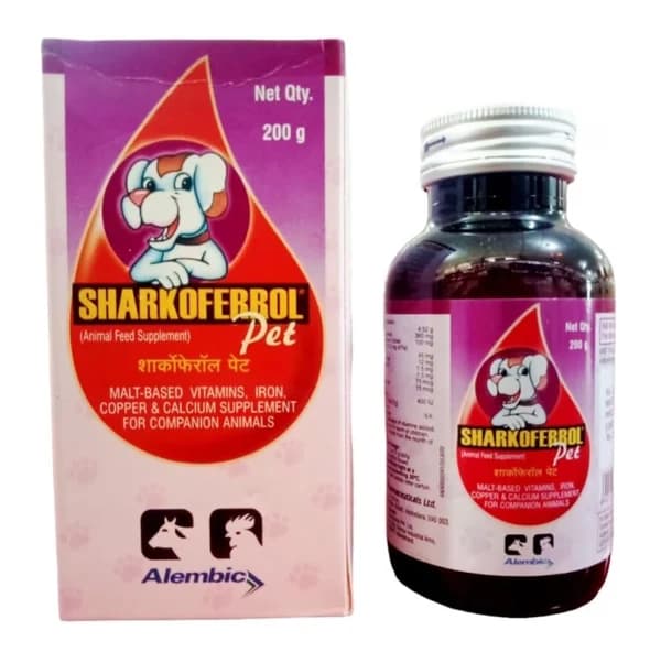 Alembic Sharkoferrol Pet Syrup Hematinic & Nutritional Supplement for Dogs & Cats – 200 g