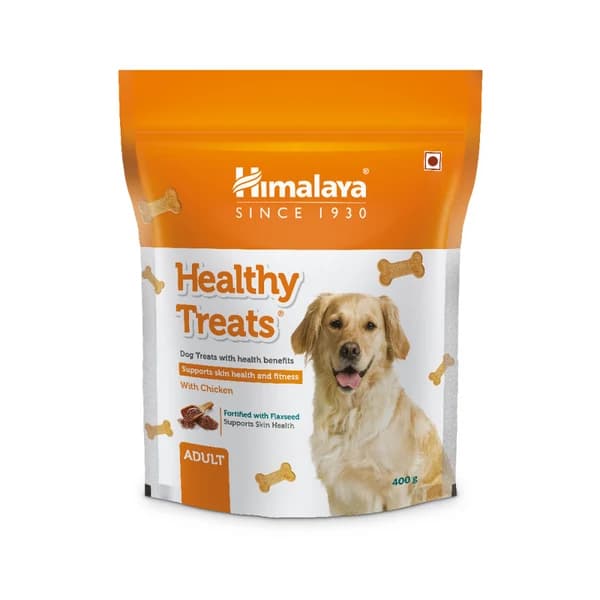Himalaya Healthy Dog Treats Adult (Chicken Flavour) Fortified with Flaxseed, Gokshura & Fennel