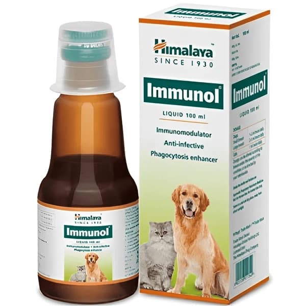 Himalaya Immunol Herbal Immunomodulator & Phagocytosis Enhancer Liquid Supplement for Dogs & Cats (100ml Bottle)