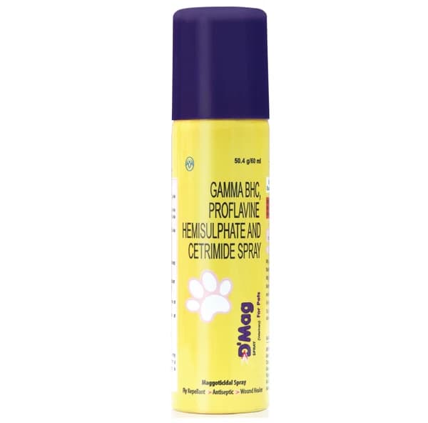 Intas D-Mag Topical Maggoticidal, Antiseptic & Fly-Repellent Wound Care Spray for Dogs