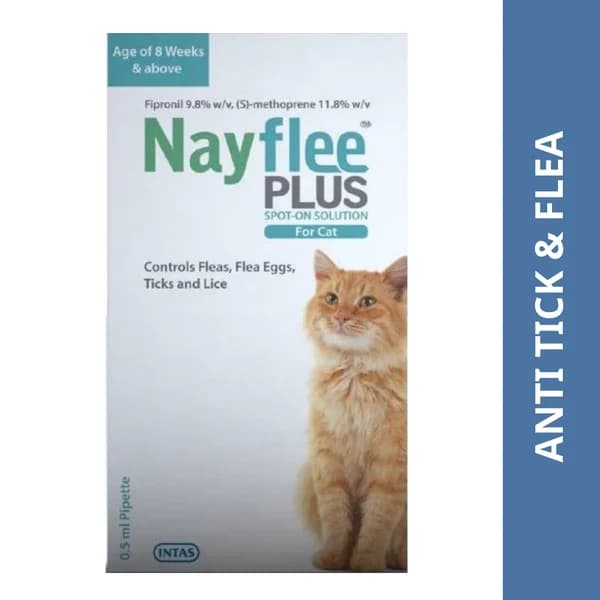 Intas Nayflee Plus Dual-Action Monthly Ectoparasiticide Spot-On for Cats & Kittens