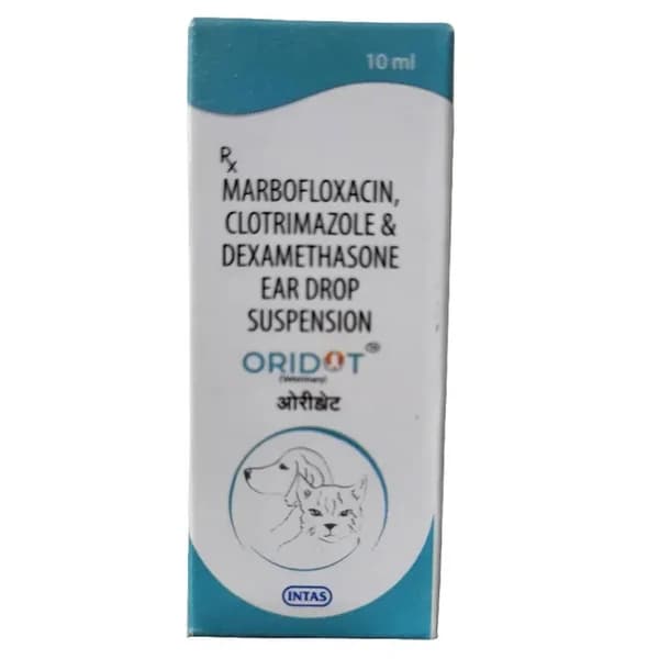 Intas Oridot Advanced Ceruminolytic, Local Anaesthetic, Antiseptic & Deodorizing Otic Drops for Dogs & Cats
