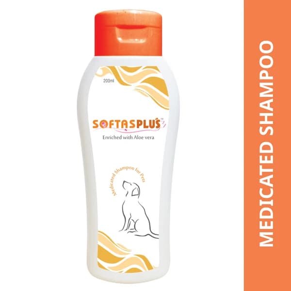 Intas Softas Plus High-Strength Tick, Flea & Lice Medicated Ectoparasitic Shampoo for Dogs – 2% Propoxur w/w (200ml Dispensing Bottle)