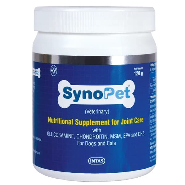 Intas Synopet Advanced Chondroprotective, Joint Care & Anti-Inflammatory Nutritional Powder for Dogs & Cats