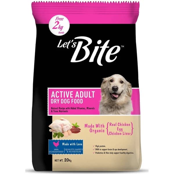 Let’s Bite Active Adult Chicken Dry Food for Dogs