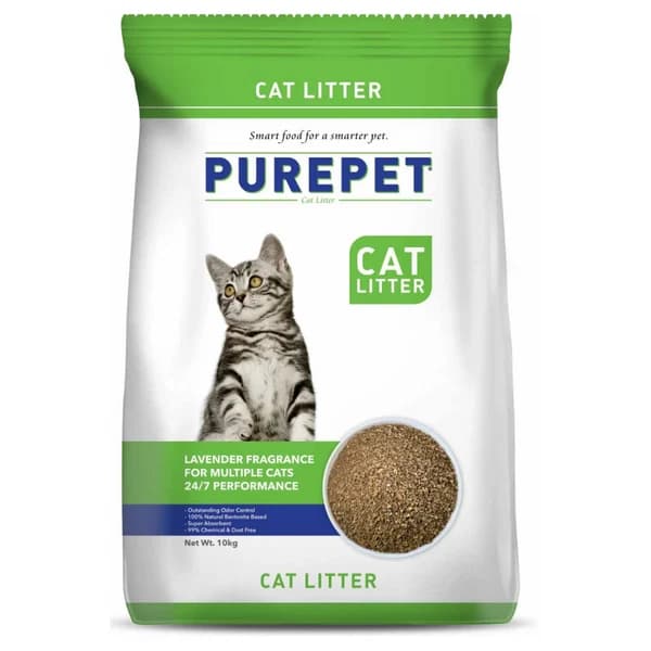 Purepet Lavender Scented Clumping Cat Litter – Fast Clumping & Odour Control