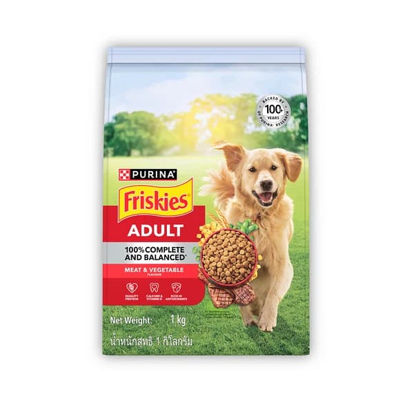 Purina Friskies Adult Dog (Meat & Vegetable Formula) Dry Dog Food – Expert-Formulated Complete & Balanced Daily Nutrition with Poultry Meal