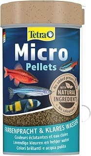 Tetra Micro Pellets Complete Fish Food – Advanced Dual-Colour Ultra-Fine Micro-Pellet Diet with 48% Protein, Carotenoid Pigment Boosters, Plant-Based Immunity Nutrients & Clear Water Technology for Small Tropical & Ornamental Fish (0.4–1.2 mm, 46g Pack)