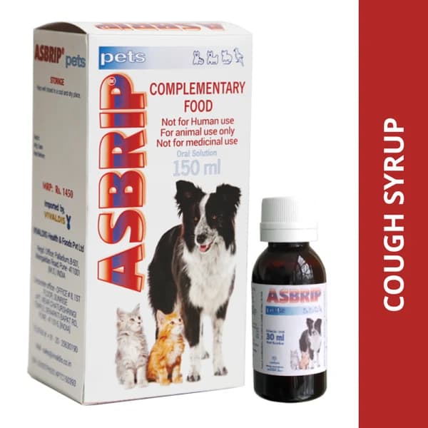 Vivaldis Asbrip Respiratory Care & Cough Relief Syrup for Dogs & Cats (150 ml)