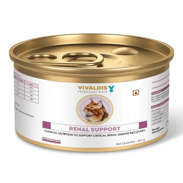 Vivaldis V Diet Renal Support Clinical Nutrition Wet Cat Food for Chronic Kidney Disease (Canned