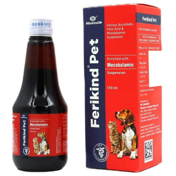Pet Mankind Ferikind Pet Hematinic & Blood Building Oral Suspension for Dogs & Cats (170ml)