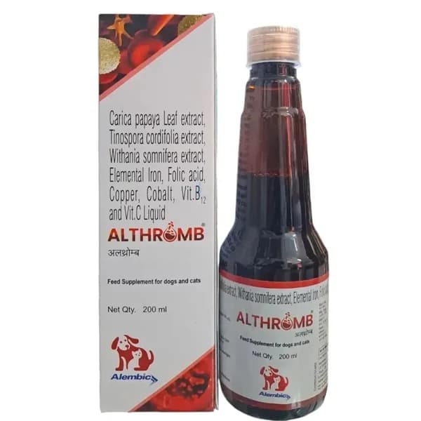 Alembic Althromb Platelet & Blood Health Support Syrup for Dogs & Cats – 200 ml