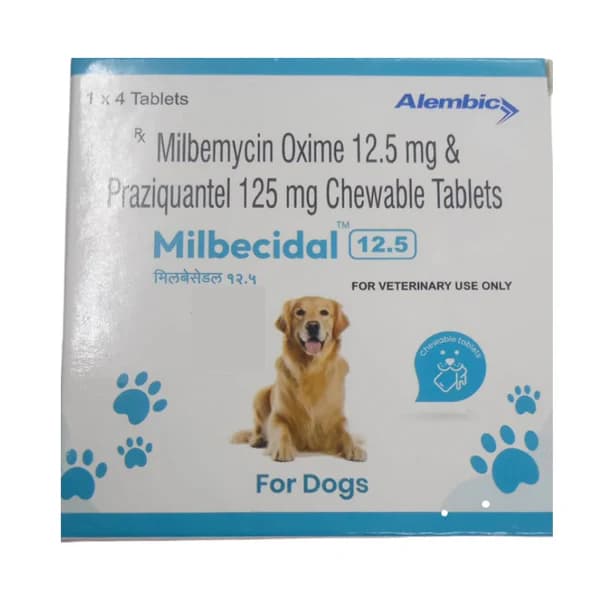 Alembic Milbecidal 12.5 mg Chewable Deworming Tablets for Dogs