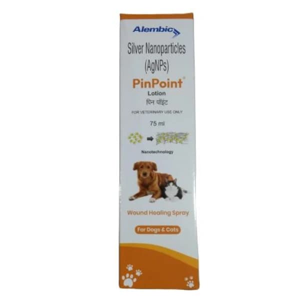 Alembic Pinpoint Wound Care Spray with Silver Nanoparticles & Aloe Vera for Dogs & Cats β 75 ml
