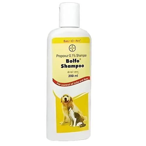 Bayer / Elanco Bolfo (Propoxur 0.1% w/v) Medicated Anti-Tick, Flea & Lice Shampoo for Dogs & Cats (200ml)