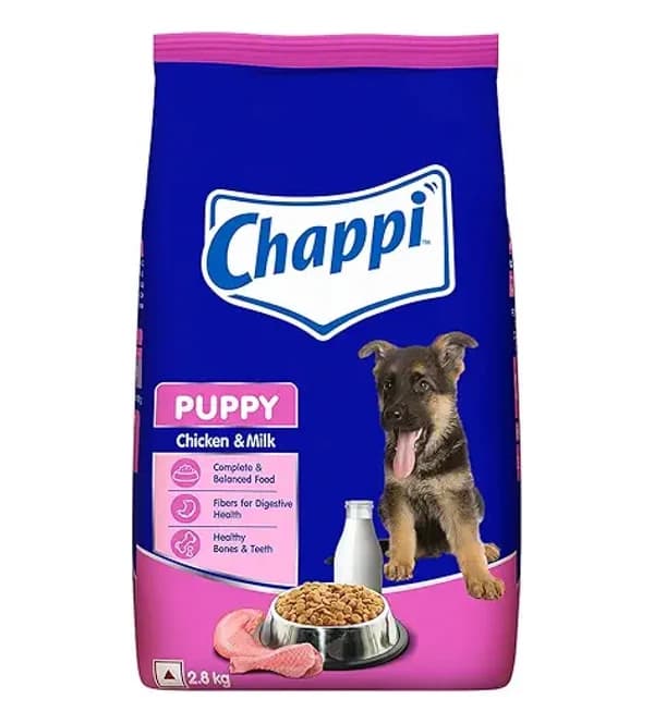 Chappi Chicken & Milk Complete & Balanced Dry Food for Puppies (2–12 Months)