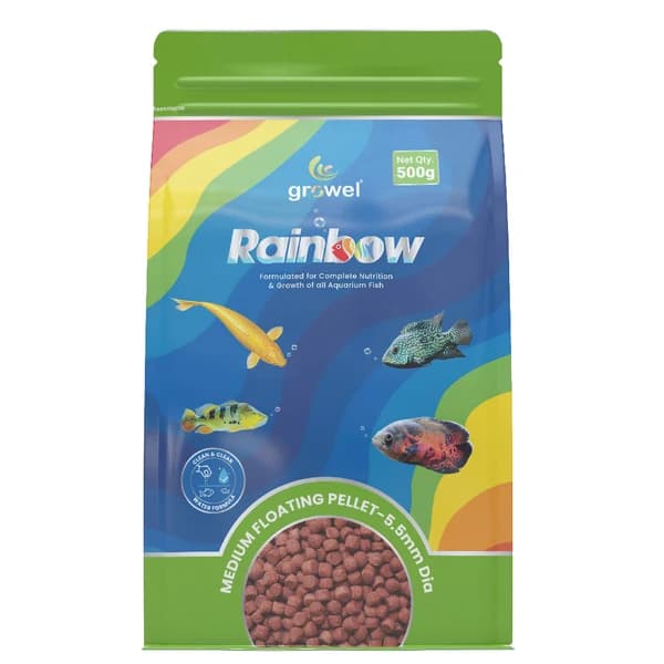 Growel Rainbow Medium 5.5mm Floating Pellet for Fish