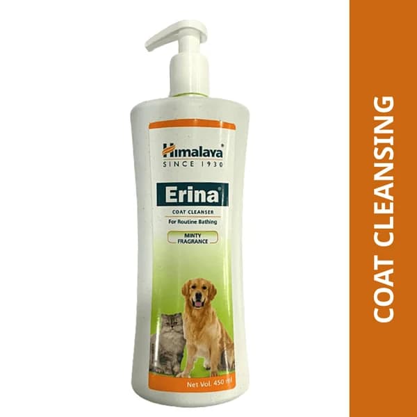 Himalaya Erina Herbal Coat Cleanser, Conditioning & Anti-Dandruff Grooming Shampoo with Neem, Eucalyptus & Vacha for Dogs & Cats