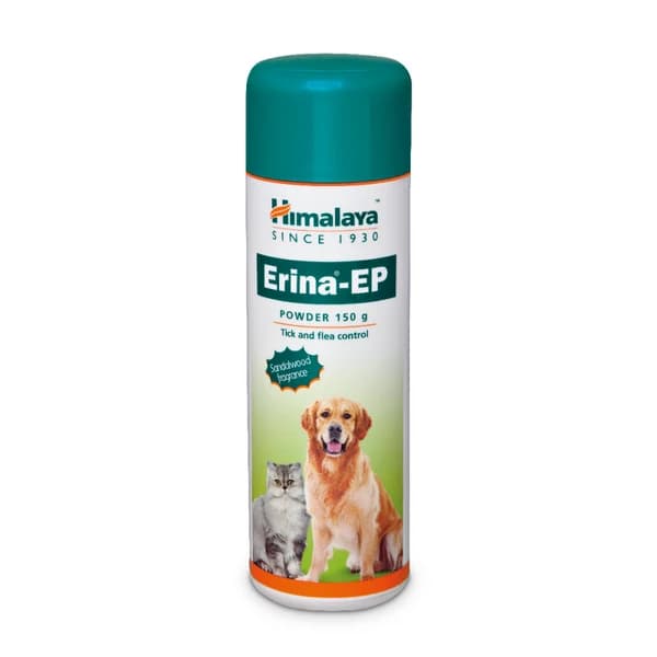Himalaya Erina-EP Natural Herbal Anti-Tick, Flea & Lice Powder with Neem, Eucalyptus & Bakuchi for Dogs & Cats (150g Dispenser Pack)