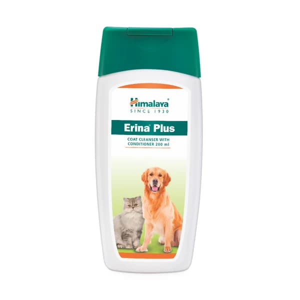 Himalaya Erina Plus 2-in-1 Coat Cleanser with Conditioner (Neem & Hibiscus) for Dogs & Cats (200ml Bottle)