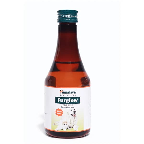 Himalaya Furglow Skin & Coat Conditioning Oral Tonic with Omega 6 & 3 (10:1 Ratio), Zinc, Biotin & Selenium for Dogs & Cats 200ml