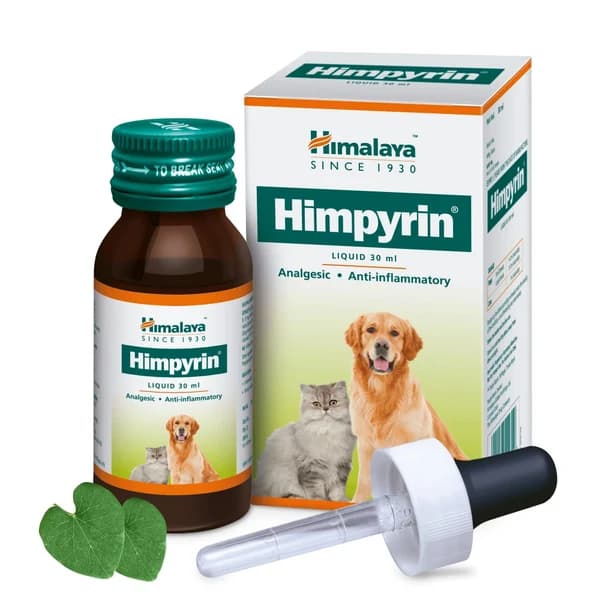 Himalaya Himpyrin Herbal Antipyretic, Analgesic & Anti-Inflammatory Liquid Drops for Dogs & Cats (30ml Bottle with Calibrated Dropper)