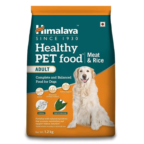 Himalaya Healthy Pet Food Adult (Meat & Rice) Complete & Balanced Dry Dog Food with 20+ Nutrients, Omega 3 & 6, Popala & Guduchi