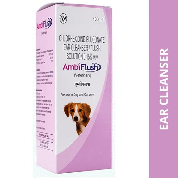 Intas Ambiflush Antiseptic & Ceruminolytic Ear Cleanser and Flush for Dogs & Cats