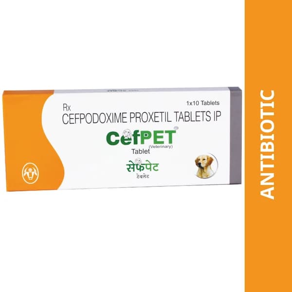 Intas Cefpet 100mg Broad-Spectrum 3rd-Generation Cephalosporin Antibiotic Tablets for Dogs & Cats
