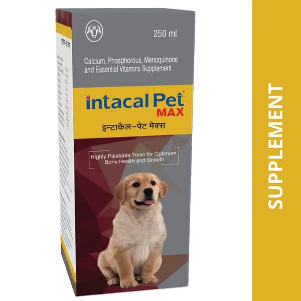 Intas Intacal Pet Max Advanced Calcium & Multivitamin Oral Suspension for Dogs, and Cats