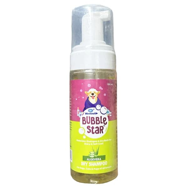 Mankind Bubble Star Aloe Vera Dry Shampoo for Dogs & Cats