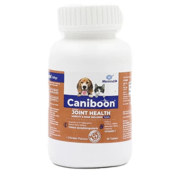 Mankind Caniboon Joint Health & Mobility Support Tablets for Dogs & Cats – Pack of 30