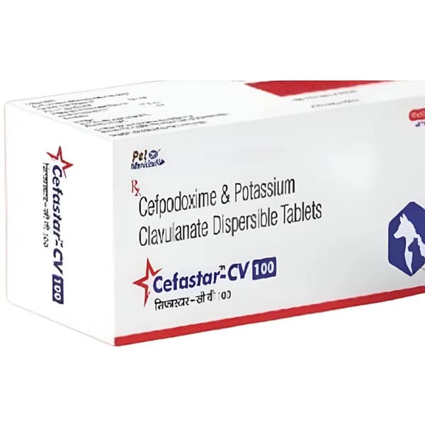 Mankind Cefastar CV 100 mg Tablet (Cefpodoxime & Clavulanic Acid) for Dogs and Cats