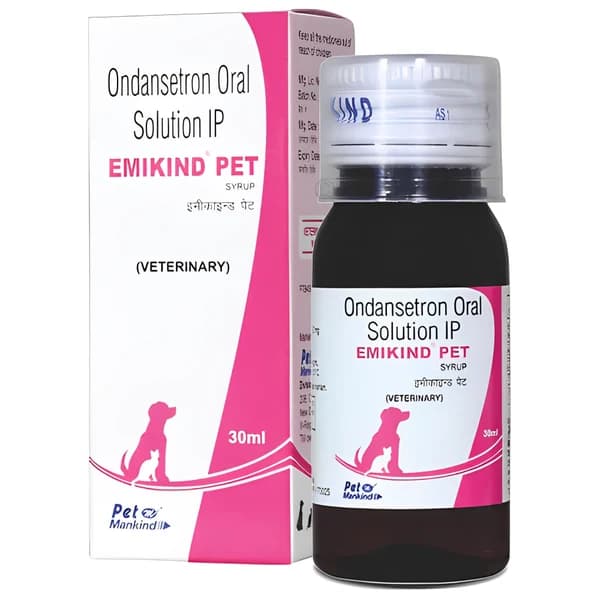 Pet Mankind Emikind Pet (Ondansetron) Anti-Vomiting & Anti-Nausea Oral Syrup for Dogs & Cats (30ml)