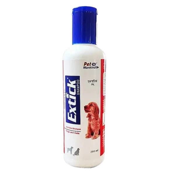 Pet Mankind Extick Anti-Tick & Flea Medicated Shampoo for Dogs and Cats (200ml)