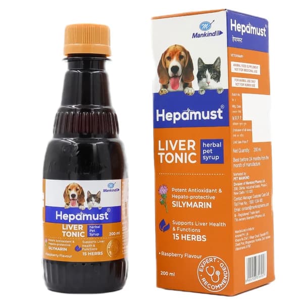 Mankind Hepamust Liver Tonic & Appetite Support Syrup for Dogs & Cats – 200 ml