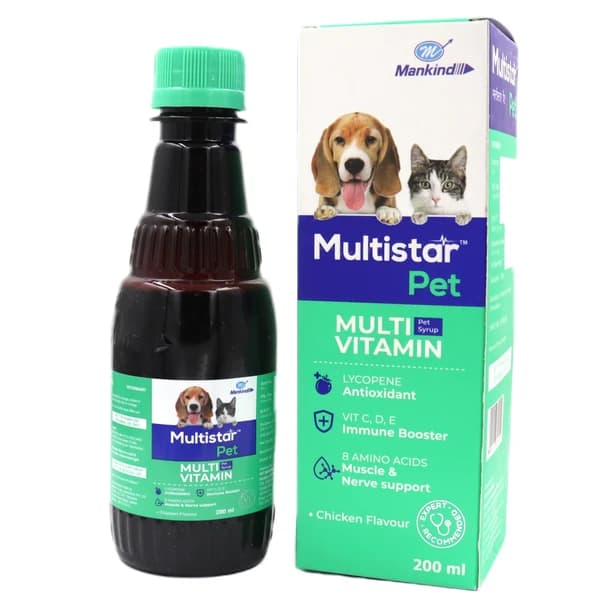 Mankind Multistar Pet Multivitamin Syrup for Dogs & Cats – 200 ml