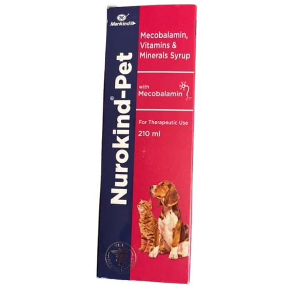 Pet Mankind Nurokind Pet Syrup (Mecobalamin & B-Complex) Nerve Support Tonic for Dogs and Cats (210ml)