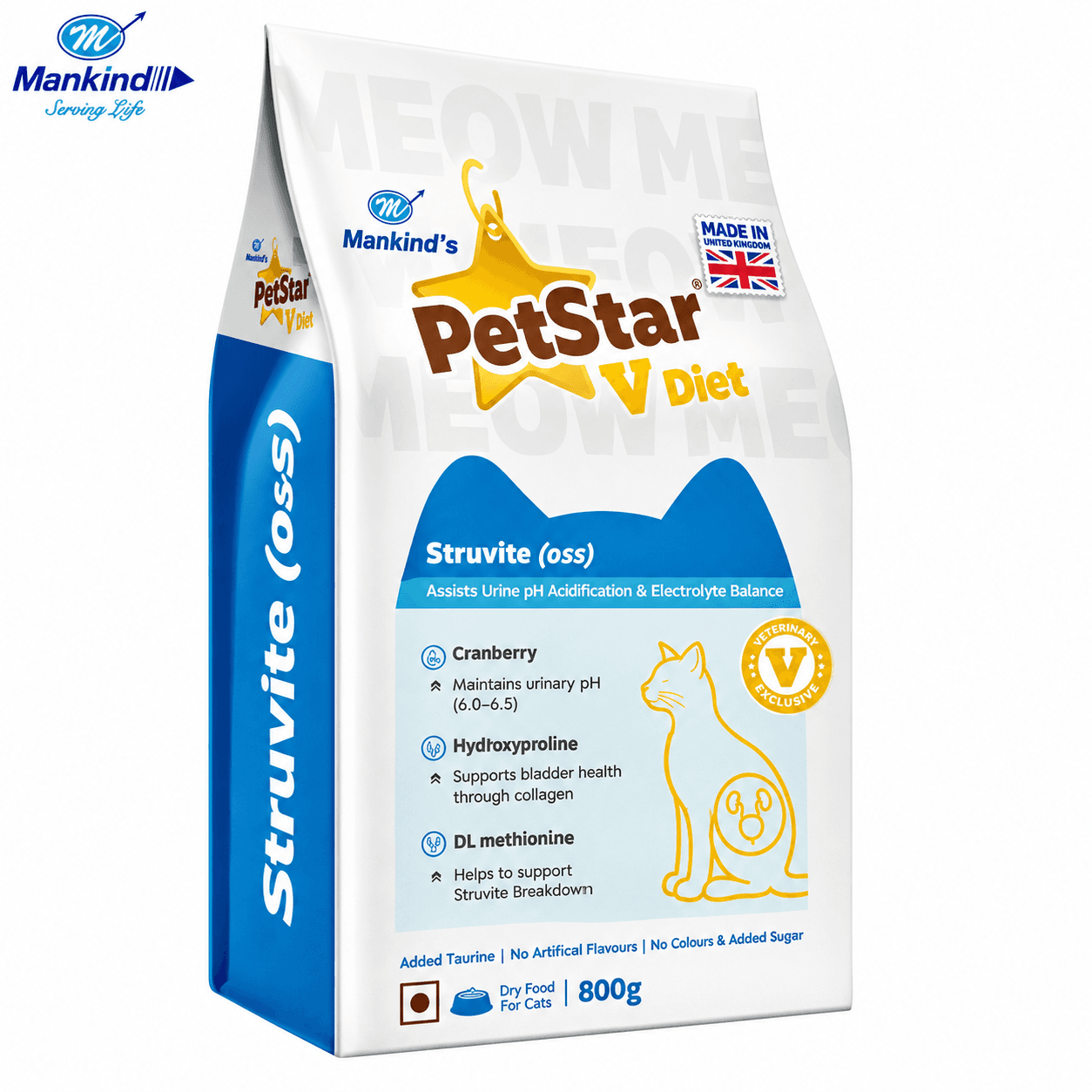 Mankind PetStar V Diet Clinical Struvite (S&O) Urinary Care Dry Cat Food