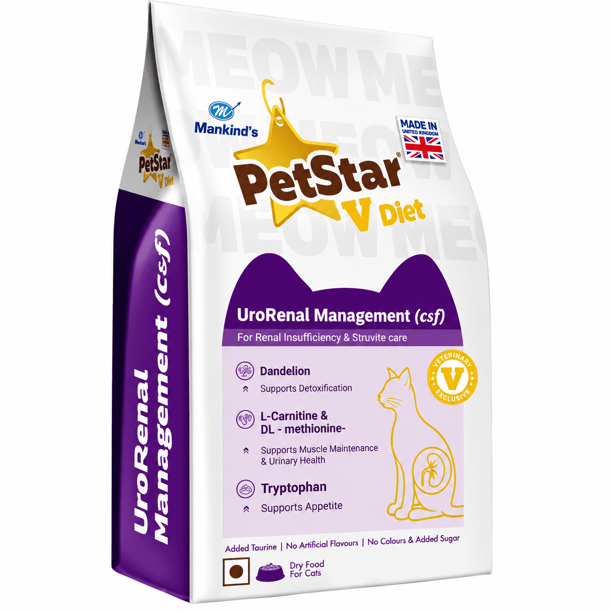 Mankind PetStar V Diet Clinical Urorenal Management (C&F) Dry Food For Cats