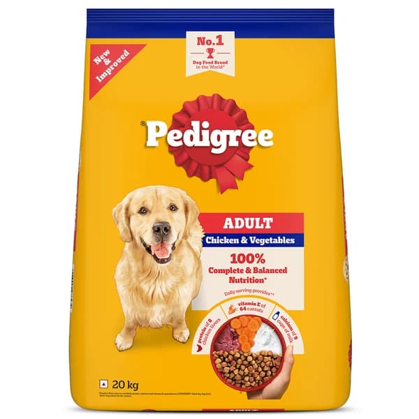 Pedigree Chicken and Vegetables Adult Dog Dry Food 20kg