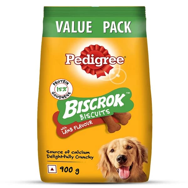 Pedigree Biscrok Lamb Flavour Crunchy Dog Treat Biscuits (900g Pack)