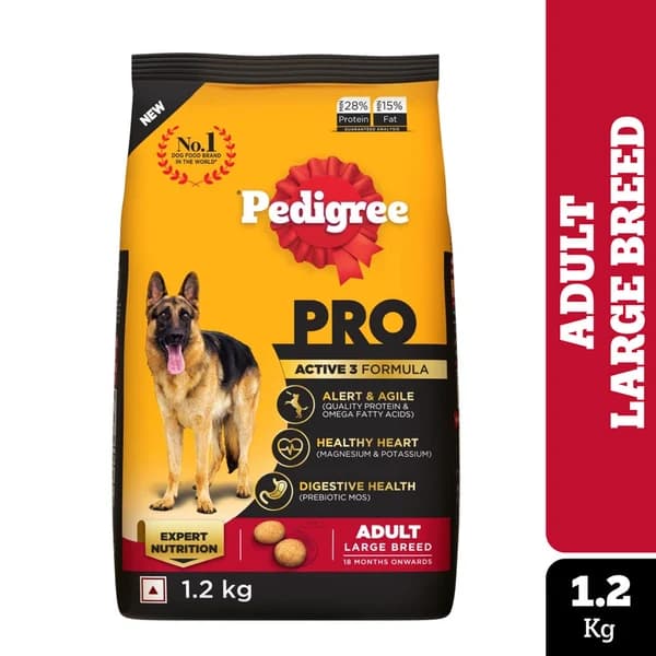 Pedigree PRO Expert Nutrition Active Adult Dry Dog Food for Large Breeds (18 Months Onwards)
