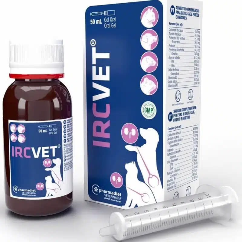 Pharmadiet Ircvet Oral Gel for Dogs & Cats – Advanced Renal Protector & Phosphate Binder Formula with Calcium Acetate / Chitosan for Chronic Kidney Disease & Uremic Toxin Management (50 ml Tube)