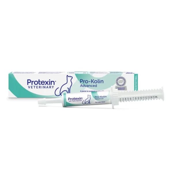 Protexin Pro-Kolin Advanced for Cats – Premium Feline Gastrointestinal Support Paste with Probiotics, Preplex® Prebiotics, Pectin, Psyllium Husk & Beta-Glucans in an Oral Syringe (15 ml)