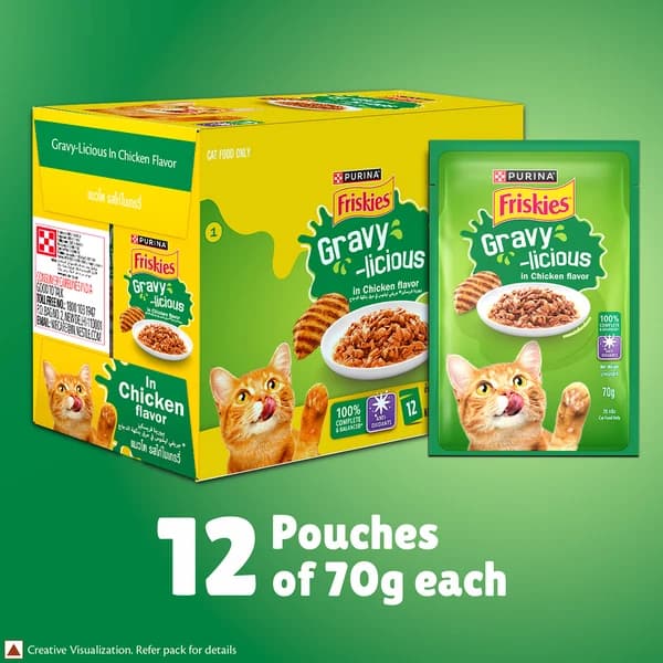 Purina Friskies Gravy-licious (Chicken Flavour in Rich Gravy) Adult Complete & Balanced Wet Cat Food