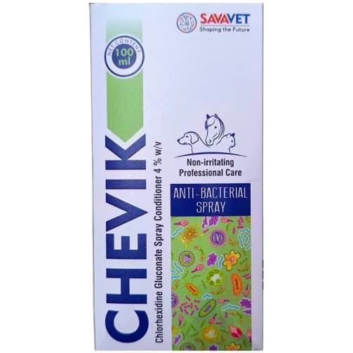 Savavet Chevik Spray Conditioner (Chlorhexidine Gluconate 4% w/v + Tris-EDTA) for Dogs and Cats (100ml)
