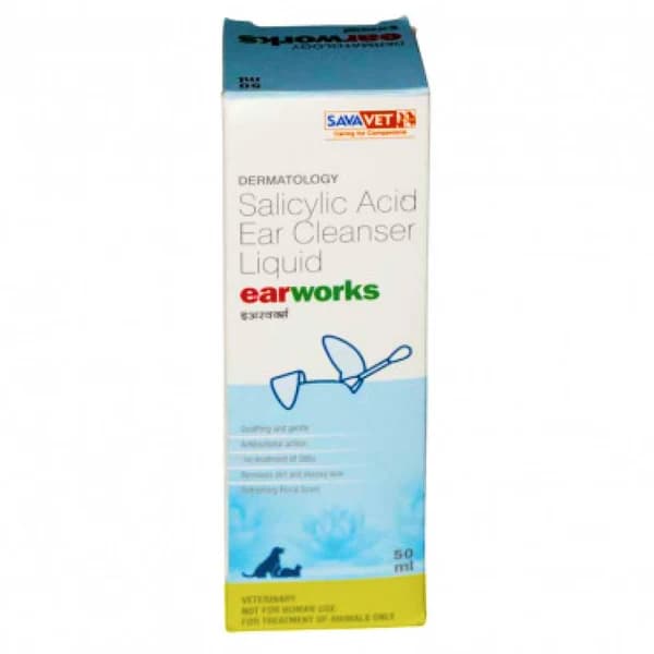 Savavet Earworks Salicylic Acid Ear Cleanser for Dogs & Cats