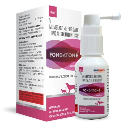 Savavet Fondatone (Mometasone Furoate 0.1% w/v) Medicated Topical Corticosteroid Lotion for Dogs & Cats