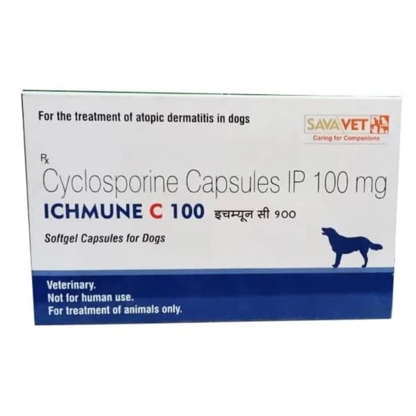 SavaVet Ichmune C 100mg (Cyclosporine) Immunomodulator Capsules/Tablets for Dogs (Strip of 6)